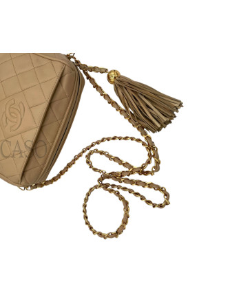 CAMERA BAG IN PELLE BEIGE