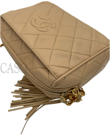 CAMERA BAG IN PELLE BEIGE