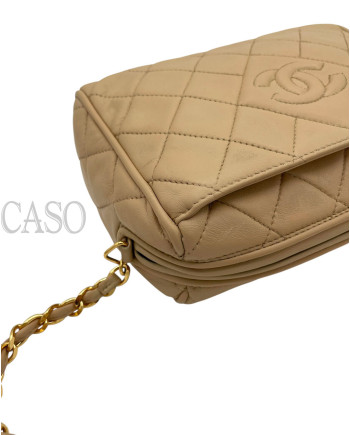CAMERA BAG IN PELLE BEIGE