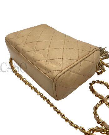 CAMERA BAG IN PELLE BEIGE