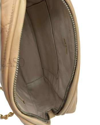 CAMERA BAG IN PELLE BEIGE