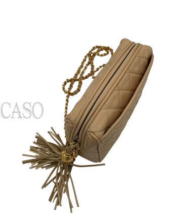 CAMERA BAG IN PELLE BEIGE