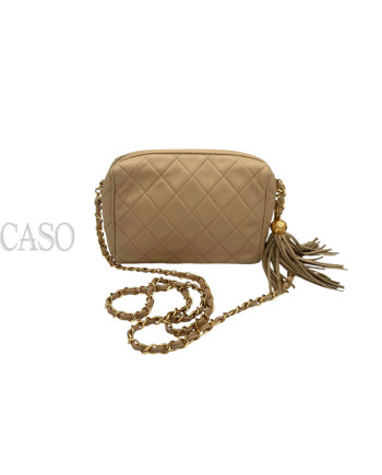 CAMERA BAG IN PELLE BEIGE