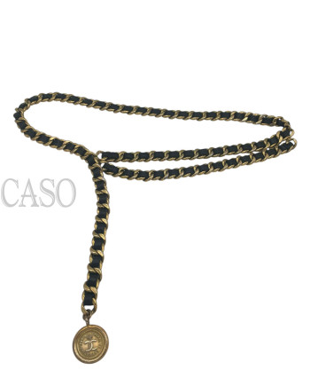CINTURA CHANEL CATENA E PELLE