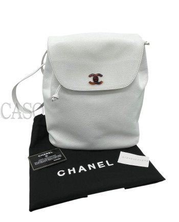 ZAINO CHANEL IN CAVIAR BIANCO