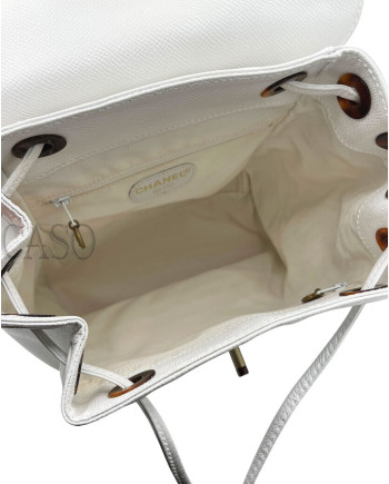 ZAINO CHANEL IN CAVIAR BIANCO