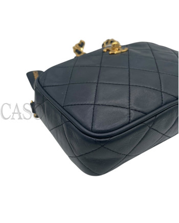 CHANEL CAMERA IN PELLE BLU