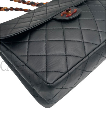 CHANEL JUMBO VINTAGE PELLE NERA E TORTOISE