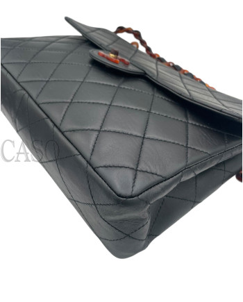 CHANEL JUMBO VINTAGE PELLE NERA E TORTOISE