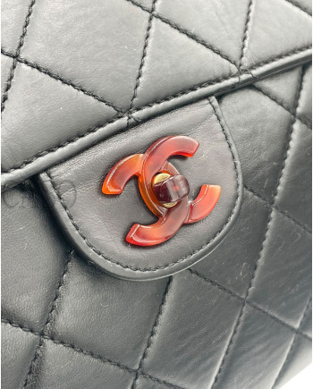 CHANEL JUMBO VINTAGE PELLE NERA E TORTOISE