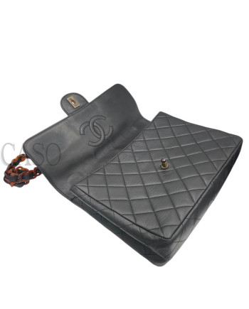 CHANEL JUMBO VINTAGE PELLE NERA E TORTOISE