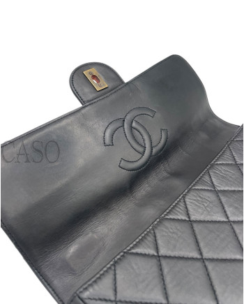 CHANEL JUMBO VINTAGE PELLE NERA E TORTOISE