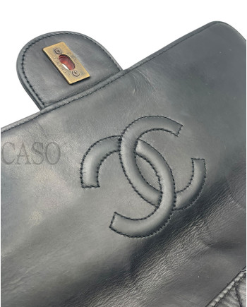 CHANEL JUMBO VINTAGE PELLE NERA E TORTOISE