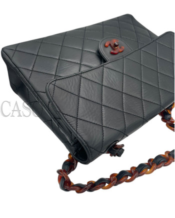 CHANEL JUMBO VINTAGE PELLE NERA E TORTOISE