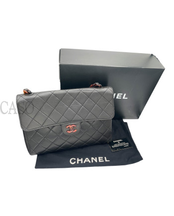 CHANEL JUMBO VINTAGE PELLE NERA E TORTOISE
