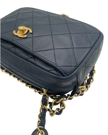 CHANEL CAMERA IN PELLE BLU