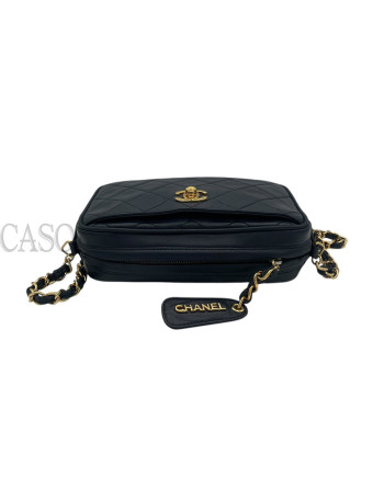 CHANEL CAMERA IN PELLE BLU