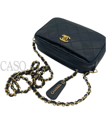 CHANEL CAMERA IN PELLE BLU