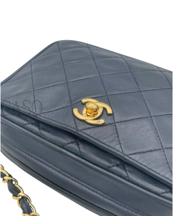CHANEL CAMERA IN PELLE BLU