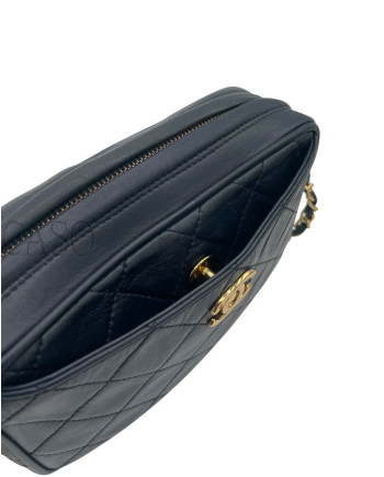 CHANEL CAMERA IN PELLE BLU