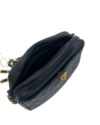 CHANEL CAMERA IN PELLE BLU