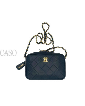 CHANEL CAMERA IN PELLE BLU