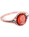 ANTIQUE BRACELET WITH A CORAL CAMEO ON A CORNIOLA BACK SET IN GOLD