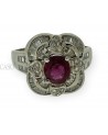 ANELLO VINTAGE IN ORO CON BELLISSIMO RUBINO E DIAMANTI