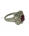 ANELLO VINTAGE IN ORO CON BELLISSIMO RUBINO E DIAMANTI