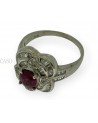 ANELLO VINTAGE IN ORO CON BELLISSIMO RUBINO E DIAMANTI