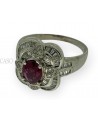 ANELLO VINTAGE IN ORO CON BELLISSIMO RUBINO E DIAMANTI
