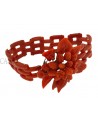 RED CORAL VINTAGE BRACELET SET IN YELLOW GOLD