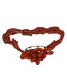 RED CORAL VINTAGE BRACELET SET IN YELLOW GOLD