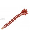RED CORAL VINTAGE BRACELET SET IN YELLOW GOLD