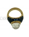 ANELLO IN ORO CON ZAFFIRI E CRISTALLO FIRMATO SABBADINI