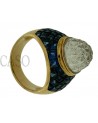 ANELLO IN ORO CON ZAFFIRI E CRISTALLO FIRMATO SABBADINI