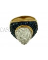 ANELLO IN ORO CON ZAFFIRI E CRISTALLO FIRMATO SABBADINI