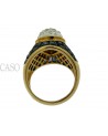 ANELLO IN ORO CON ZAFFIRI E CRISTALLO FIRMATO SABBADINI