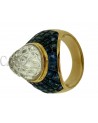 ANELLO IN ORO CON ZAFFIRI E CRISTALLO FIRMATO SABBADINI