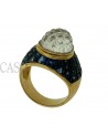 ANELLO IN ORO CON ZAFFIRI E CRISTALLO FIRMATO SABBADINI