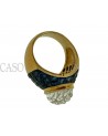 ANELLO IN ORO CON ZAFFIRI E CRISTALLO FIRMATO SABBADINI