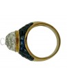 ANELLO IN ORO CON ZAFFIRI E CRISTALLO FIRMATO SABBADINI