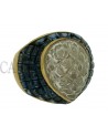ANELLO IN ORO CON ZAFFIRI E CRISTALLO FIRMATO SABBADINI