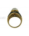 ANELLO IN ORO CON ZAFFIRI E CRISTALLO FIRMATO SABBADINI