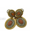 ORECCHINI VINTAGE IN ORO GIALLO CON BRILLANTI E CORALLI
