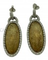 2 TONE GOLD DANGLE EARRINGS WITH DIAMONDS