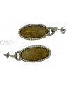 2 TONE GOLD DANGLE EARRINGS WITH DIAMONDS
