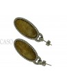 2 TONE GOLD DANGLE EARRINGS WITH DIAMONDS
