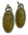 2 TONE GOLD DANGLE EARRINGS WITH DIAMONDS