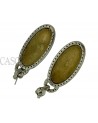2 TONE GOLD DANGLE EARRINGS WITH DIAMONDS